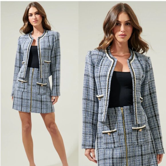 Katherine NY NWT Blue and White Tweed & Denim Jacket szXL - Picture 10 of 10